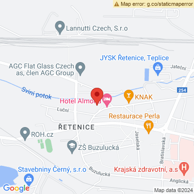 Google map: Rybniční 419, Teplice